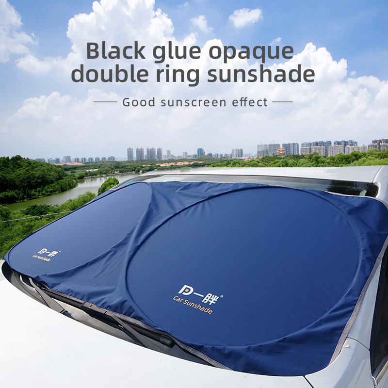 Car Windshield Sunshade Polyester pongee 300t Upgrade black glue cloth Full shading