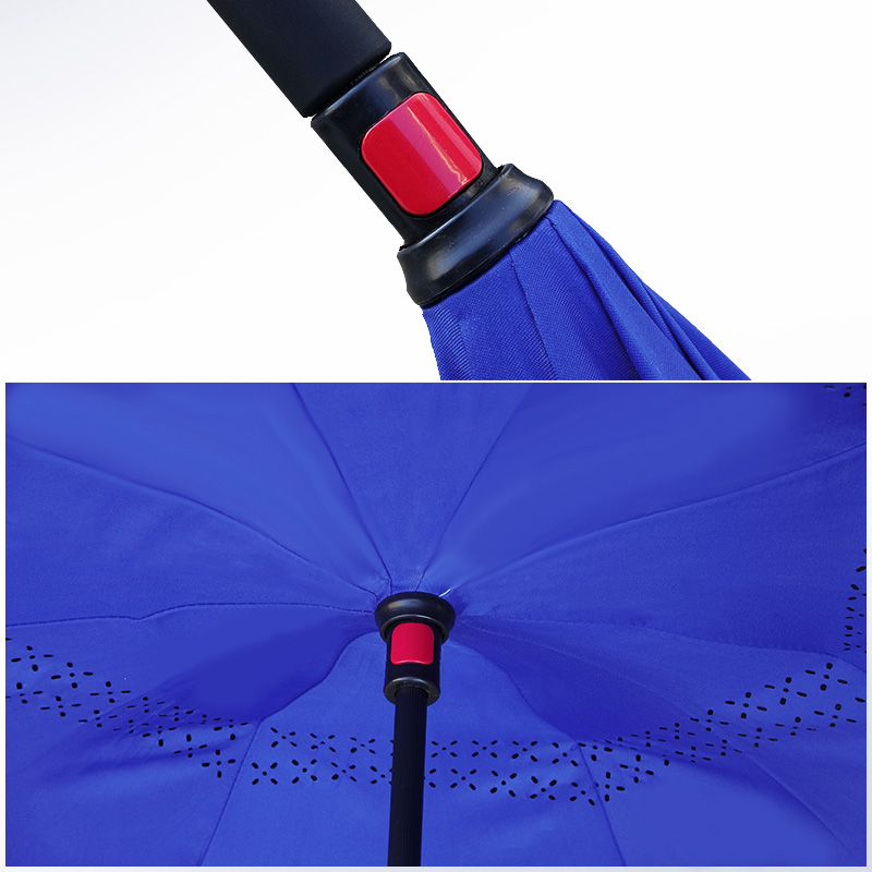 Long handle straight double layer car reverse umbrella sun protection waterproof logo customization