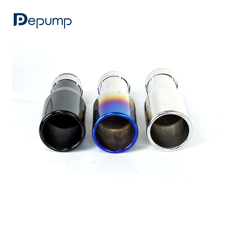 76mm Universal Car Auto Exhaust circular bevel stainless steel exhaust pipe straight Tail throat