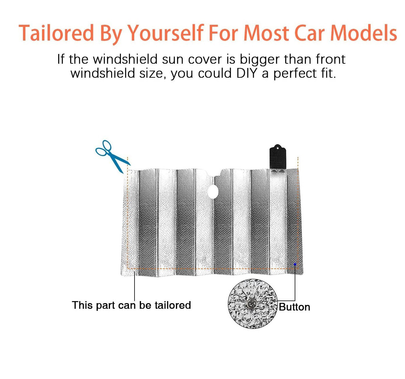 2021 New pe bubble sunshade foldable 150*70cm easily installed Front window car sunshade