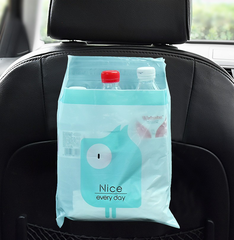 Portable paste disposable waterproof trash can carrier for car trash garbage bag