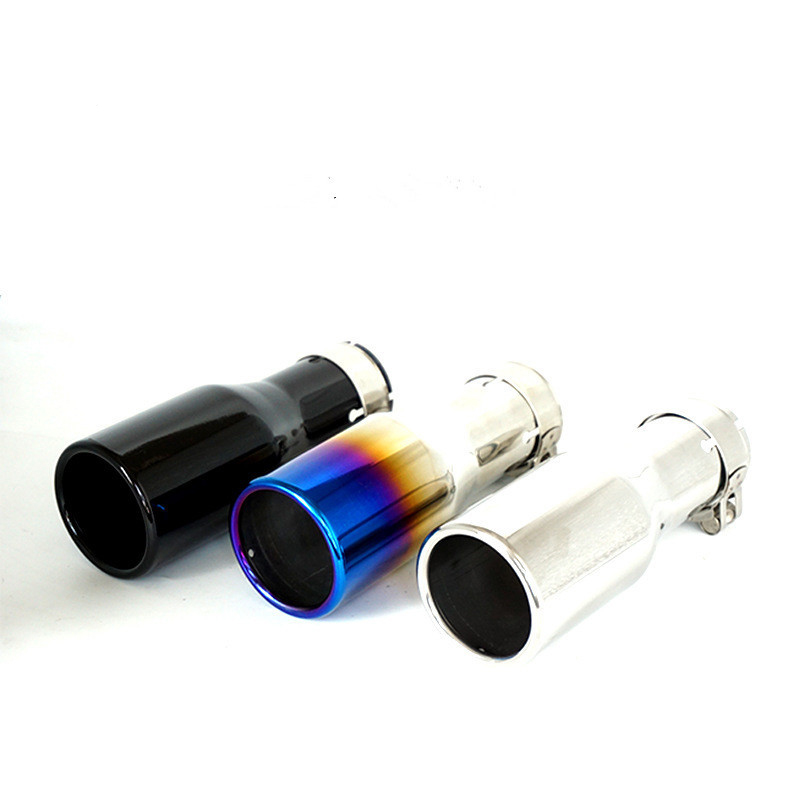 76mm Universal Car Auto Exhaust circular bevel stainless steel exhaust pipe straight Tail throat