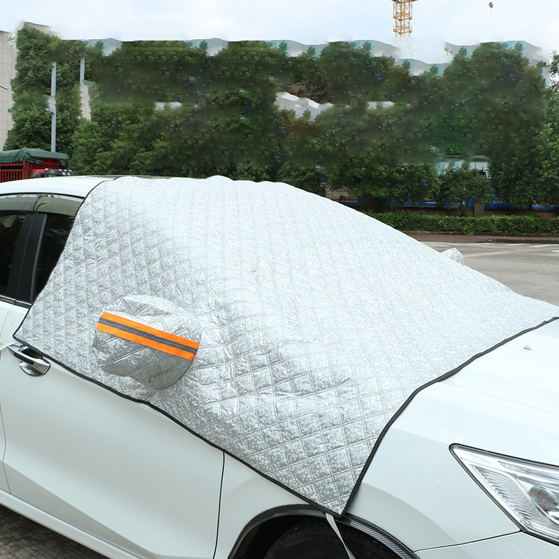 Portable waterproof Protector PEVA half Car Cover Windscreen Snow Ice Frost Dust proof Cover