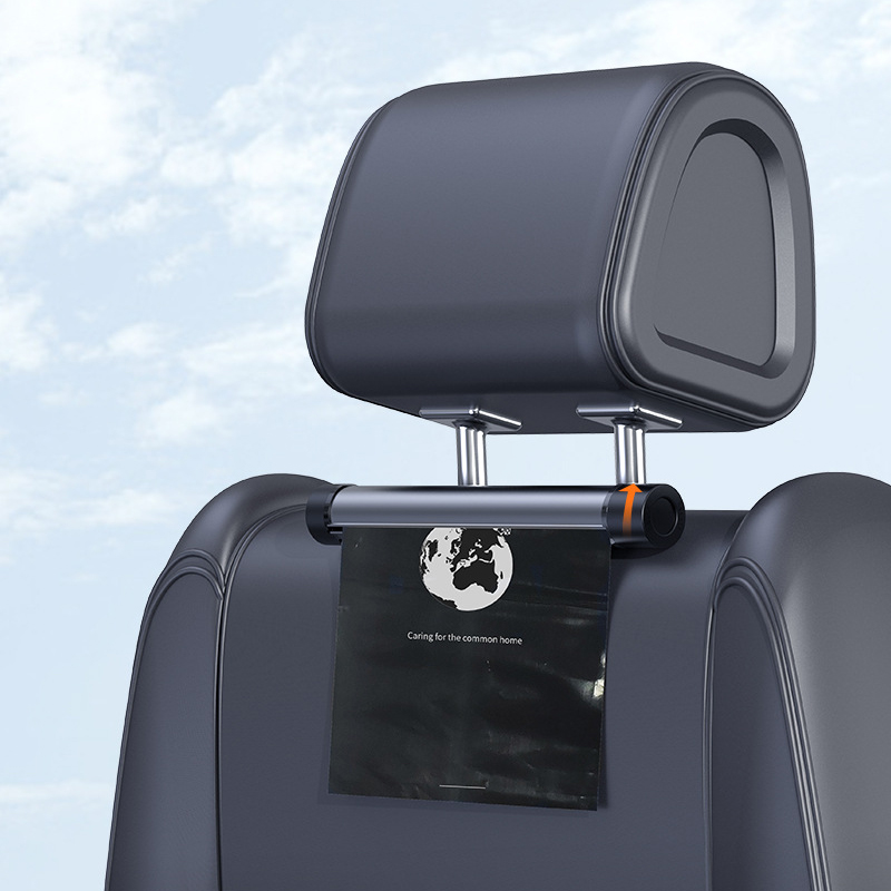 Vehicle mounted garbage bag roll disposable garbage bag and hidden hanging folding car phone holder