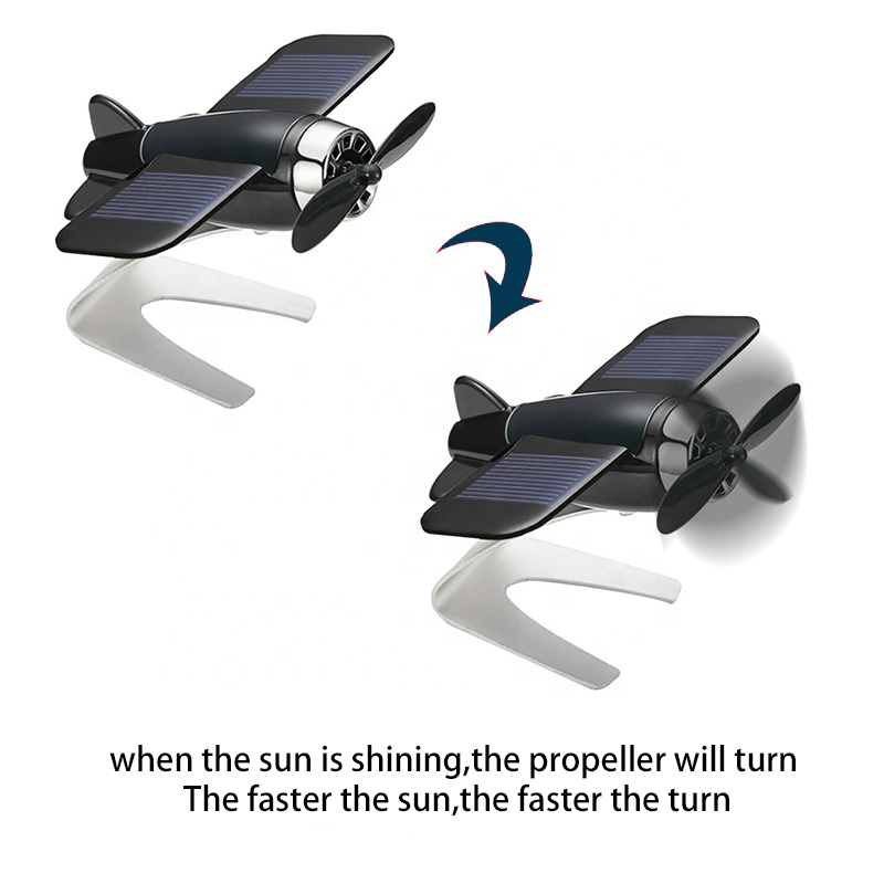 Non-slip Solar Energy Rotate Automobile Dashboard Aircraft Dropshipping Airplane Car Air Freshener