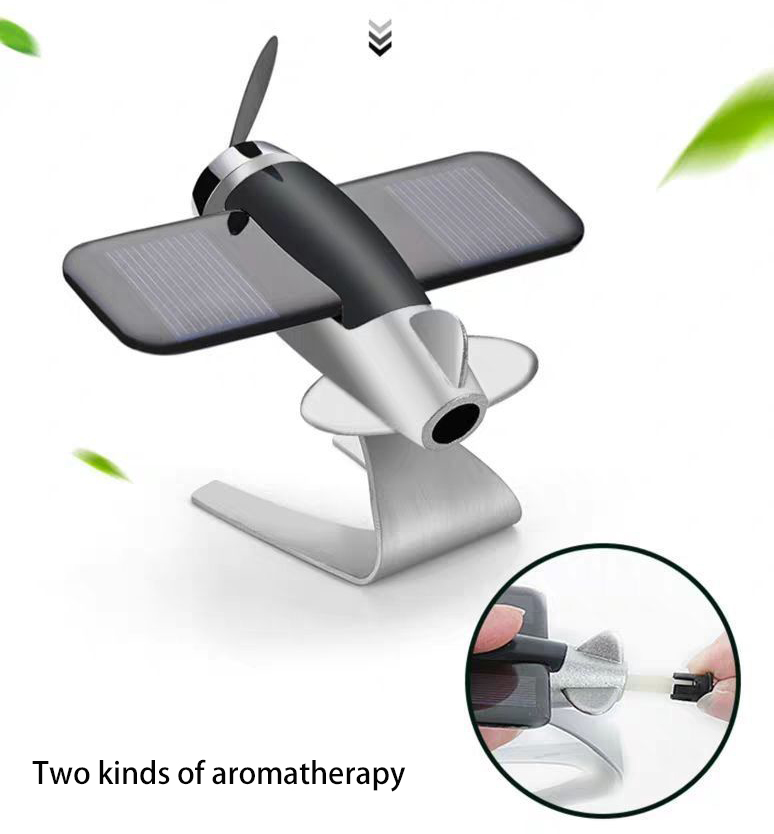 Non-slip Solar Energy Rotate Automobile Dashboard Aircraft Dropshipping Airplane Car Air Freshener