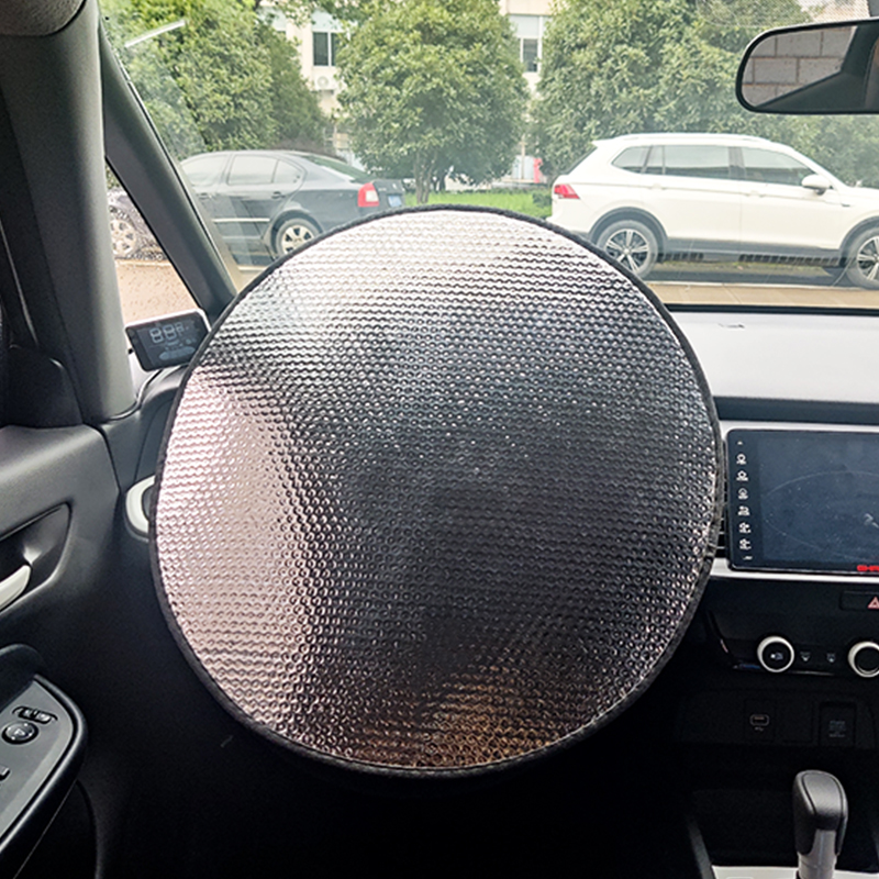Universal Automobile aluminum foil bubble foldable Steering wheel cover car sunshade