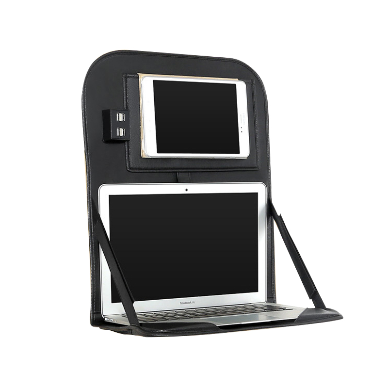 SN-Y-062 car backseat Tablet 4 USB Charger Storage pocket Foldable Laptop Holder Tray Organizer