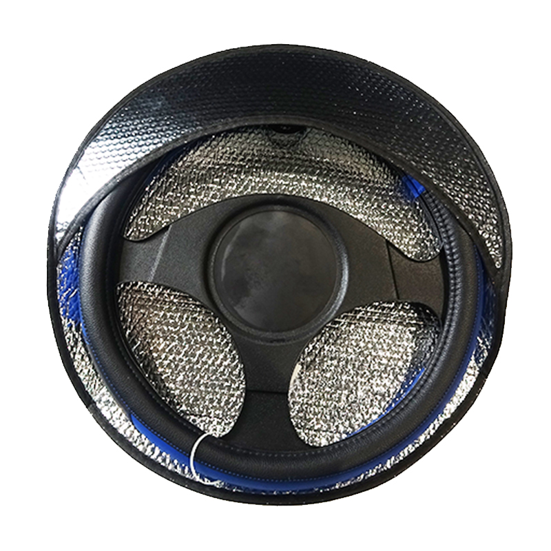 Universal Automobile aluminum foil bubble foldable Steering wheel cover car sunshade