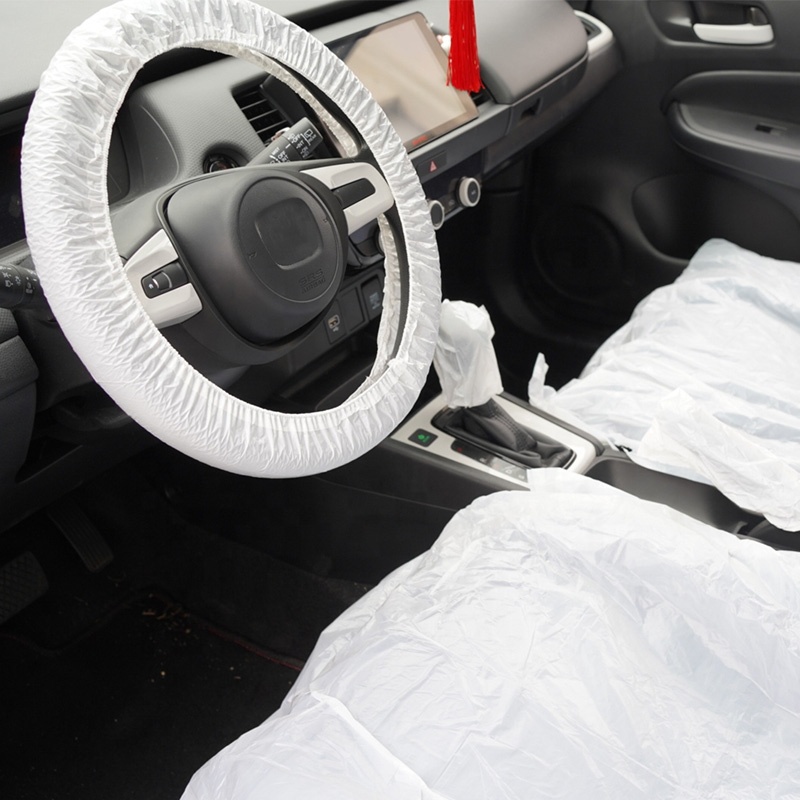 3 in 1 PE Transparent Waterproof Disposable Plastic Car Seat Cover Kit