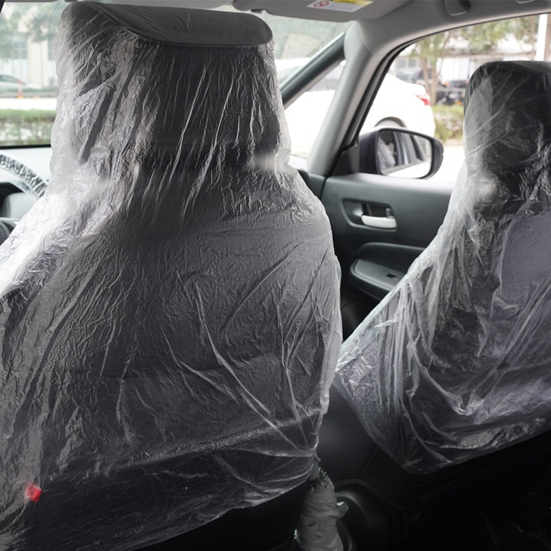 3 in 1 PE Transparent Waterproof Disposable Plastic Car Seat Cover Kit