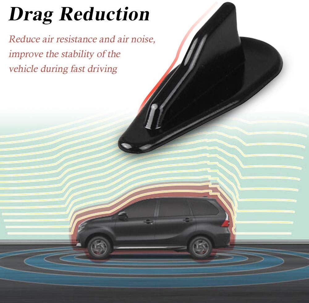 EVO-Style ABS Wing Kit Vortex Generator Roof Shark Fins Spoiler with Black and Carbon Fiber Color