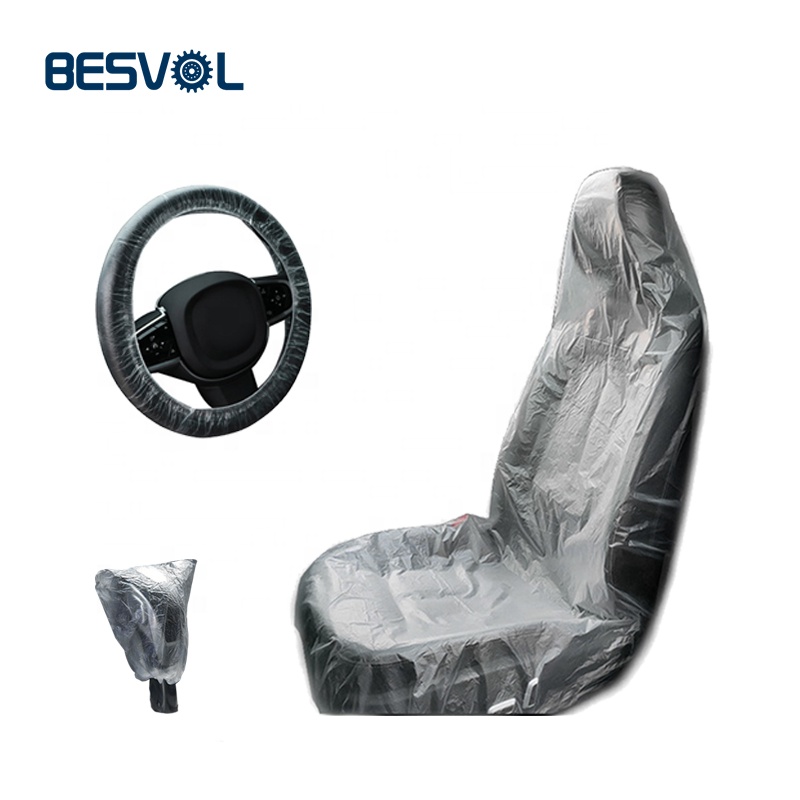 3 in 1 PE Transparent Waterproof Disposable Plastic Car Seat Cover Kit